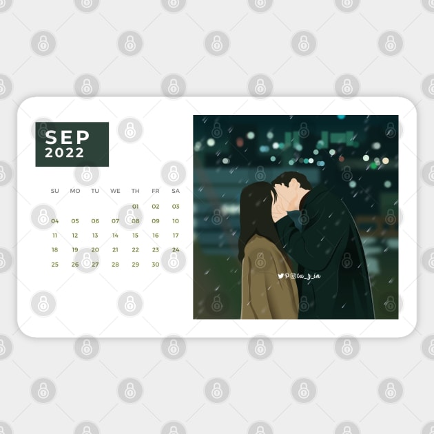 Calendar 2022 September with Korean Dramas Sticker by ayshatazin